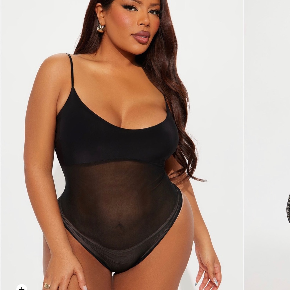 Fashion Nova Black Sheer Bodysuit